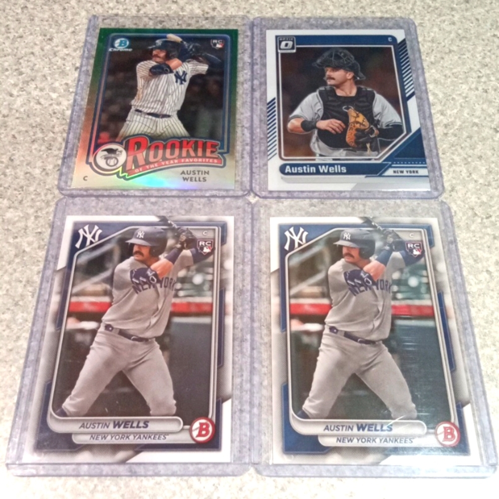 4 card Austin Wells rc lot.